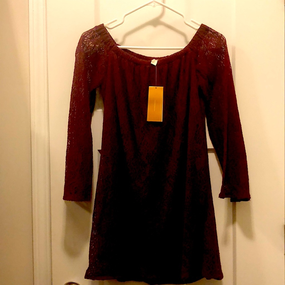 NWT Small wine Lace dress